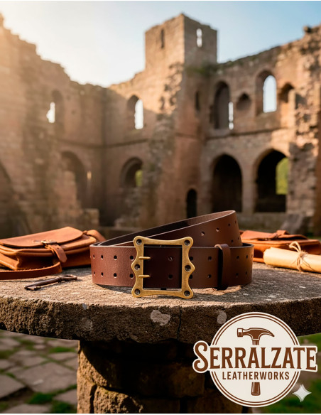 Cintura medievale larga Ivo - Marrone...