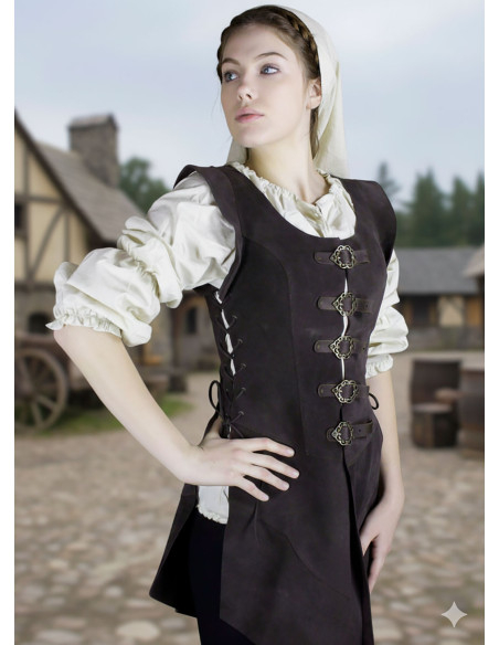 Lungo farsetto medievale in pelle...