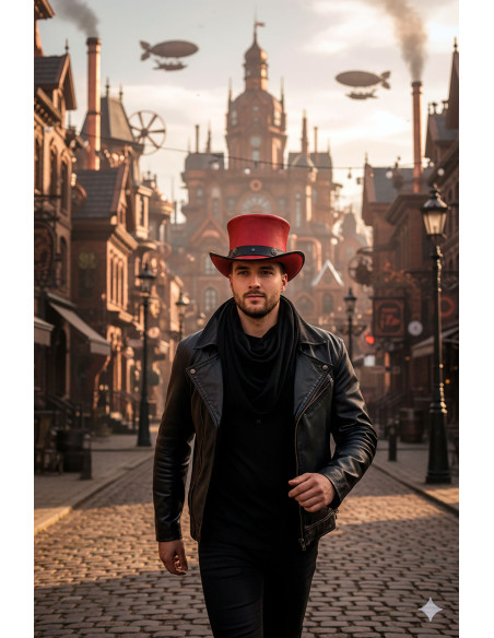 Cappello a cilindro Samedi - Rosso