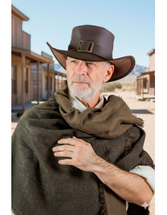 Cappello Solomon Kane in pelle marrone scuro