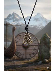 Ciondolo vichingo serpente a due teste - Dorato 2