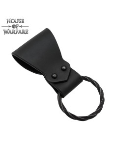 Fascino in cuoio con anello intrecciato, colore nero 2