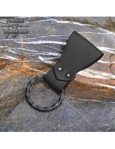 Fascino in cuoio con anello intrecciato, colore nero