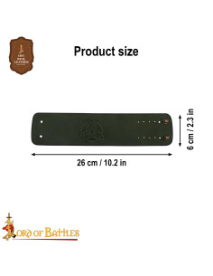 Bracciale medievale in pelle con design a rilievo di nodi... 2