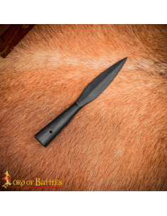 Punta di lancia medievale in acciaio forgiato (21 cm.)