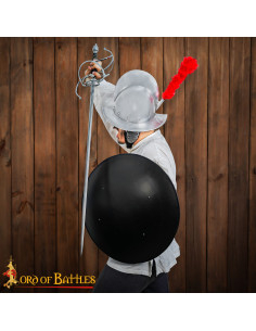 Scudo medieval rotondo di colore nero personalizzabile,... 2