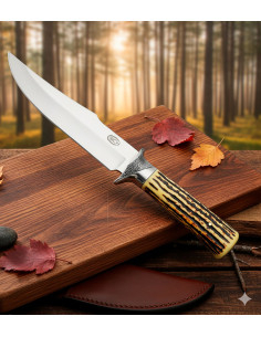 Coltello da caccia SCK con fondina, manico in imitazione...