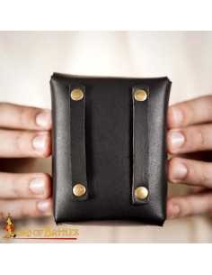 Piccolo borsa in pelle per cintura, colore nero 2
