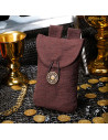 Borsa medievale in cotone marrone con chiusura in ottone