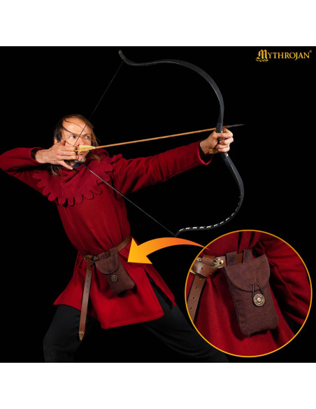 Borsa medievale in cotone marrone con...