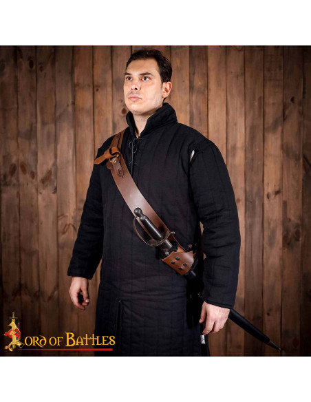 Cintura con tahali medieval in pelle...