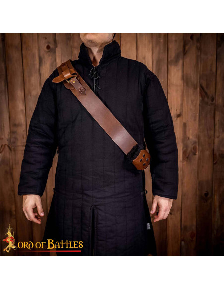 Cintura con tahali medieval in pelle...