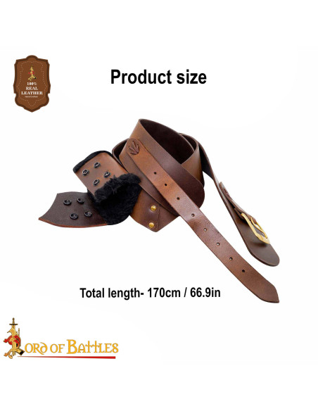 Cintura con tahali medieval in pelle...