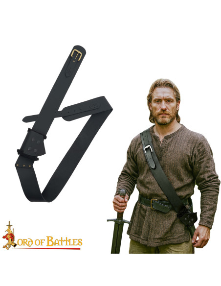 Cintura con tahali medieval in pelle...