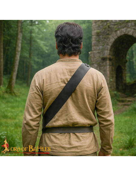 Cintura con tahali medieval in pelle...