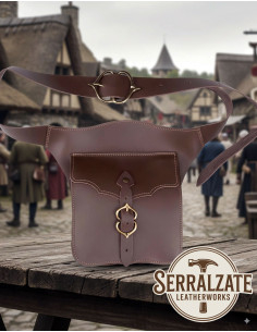 Borsa a tracolla medievale del viaggiatore in pelle,...