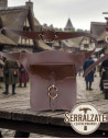 Borsa a tracolla medievale del viaggiatore in pelle, colore marrone