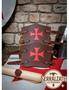 Bracciali templari in pelle con la Croce di Malta -...