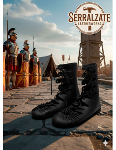 Sandali o calzature da legionario romano artigianali, nere