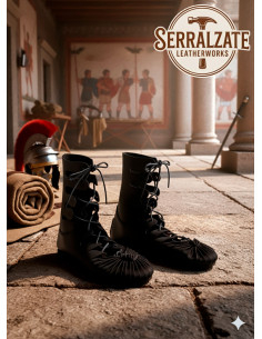 Sandali o calzature da legionario romano artigianali, nere 2