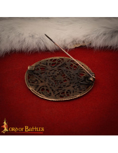 Spilla vichinga in ottone invecchiato con filigrana in... 2