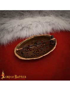 Fibbia vichinga ovale del IX secolo in ottone invecchiato 2