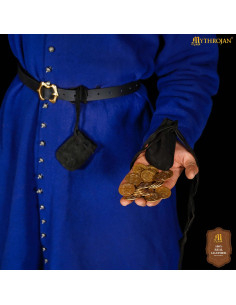 Confezione da 2 sacchetti limosneras medievali in pelle...