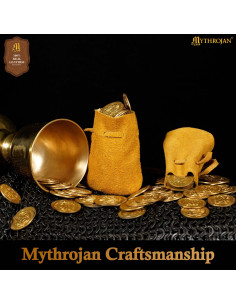 Pacco di 2 borse limosnera medievali in pelle... 2