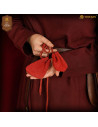 Confezione di 2 sacchetti limosneras medievali in pelle scamosciata di colore rosso
