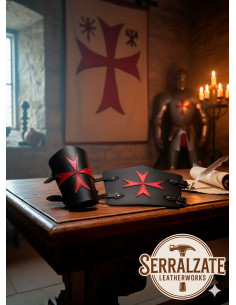 Braccialetti templari Croce delle otto beatitudini in nero