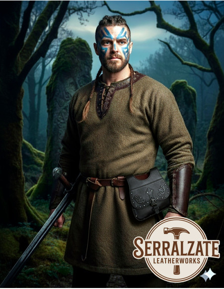 Borsa Celtica-Medievale Gareth in nero