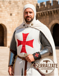 Bracciale croce templare con 2 cinturini - nero 2