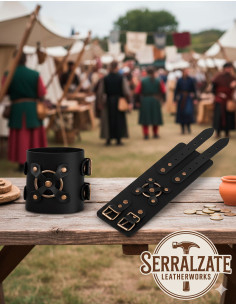 Bracciale medievale Alejandro nero (1 pezzo)