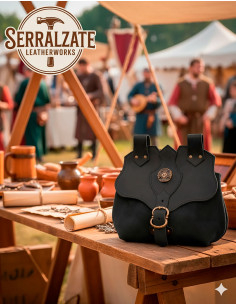 Borsa medievale in pelle modello Samuel, colore nero