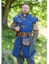 Gambeson medievale blu-marrone finito usurato modello Vari