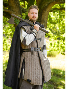 Gambeson medieval marrone-nero finito usurato modello Vari 2
