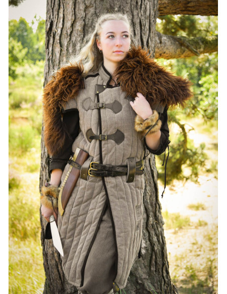 Gambeson medieval marrone-nero finito...