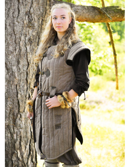 Gambeson medieval marrone-nero finito...