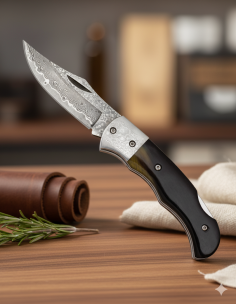 Navaja da campo marca Albainox lama damasco corno di toro...