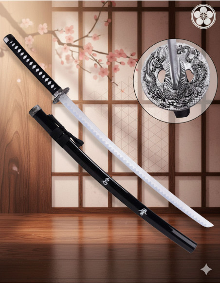 Tsuba decorativa Katana Drago, lama...