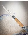 Coltello da campagna Albainox manico in legno di ulivo decorato (18,60 cm).