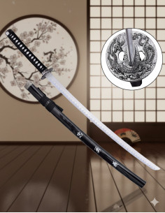 Tsuba decorativa di katana Dragone Fantasia e lama di...