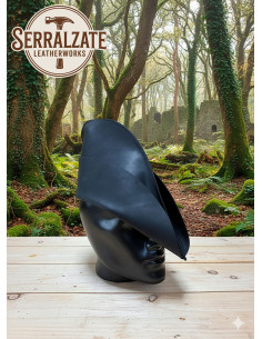 Cappello medievale in pelle modello Rolf, colore nero