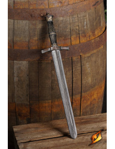 Daga medievale pirata per LARP, manico finito in nero...