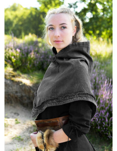 Gugel medievale in cotone modello Stig, colore nero 2