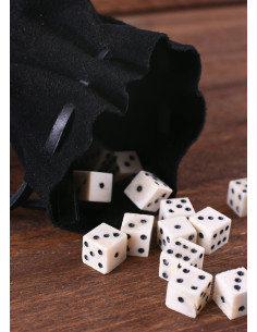 Grande borsa limosnera medievale in cuoio, nero 2