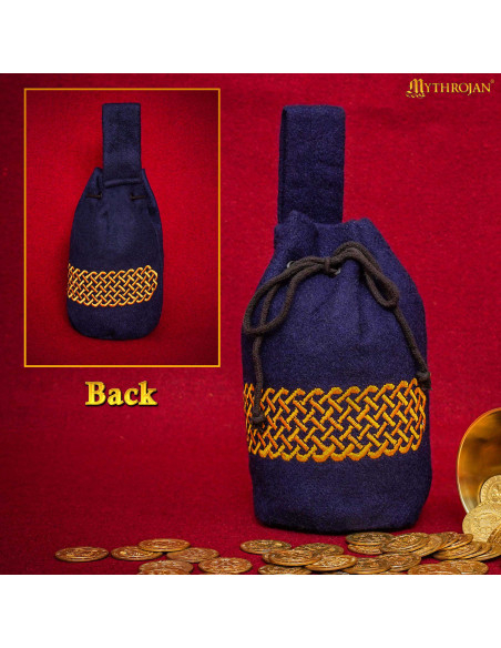Borsa medievale in lana ricamata per...