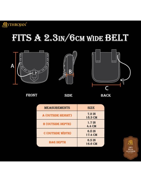 Borsa medievale in pelle con chiusura...
