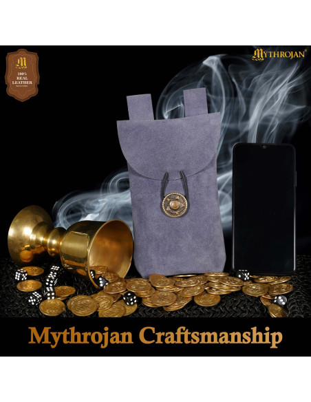 Borsa medievale limosnera in pelle...