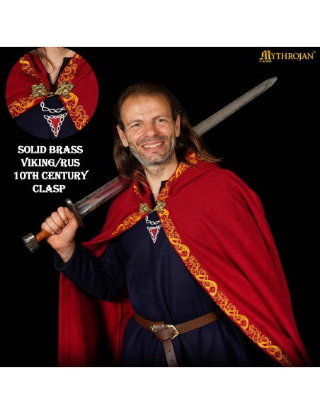 Cappa medievale in lana con bordi...